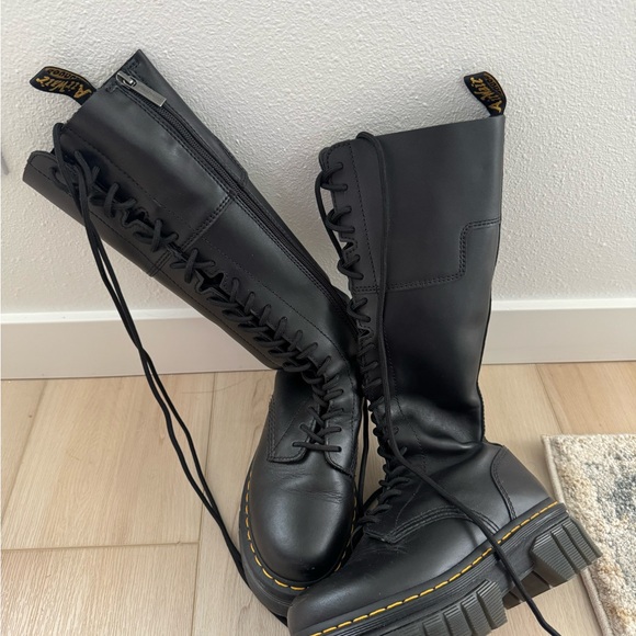 Dr. Martens Shoes - Dr. Martens Black Tall Lace-Up Boots